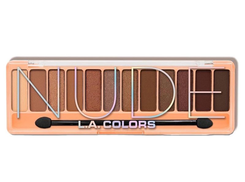 L.A. Colors  Color Vibe 12-Color Eyeshadow Palette • Nude • CES787TAG