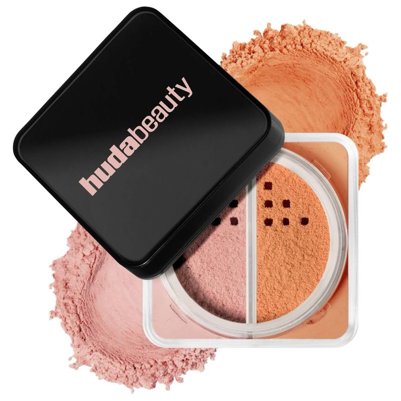 Huda Beauty Easy Bake Duo Loose Powder Set • Pink Pumpkin • Pink Velvet Cookie/Pumpkin Pie • 2 x 6.5 g / 2 x 0.22 oz.