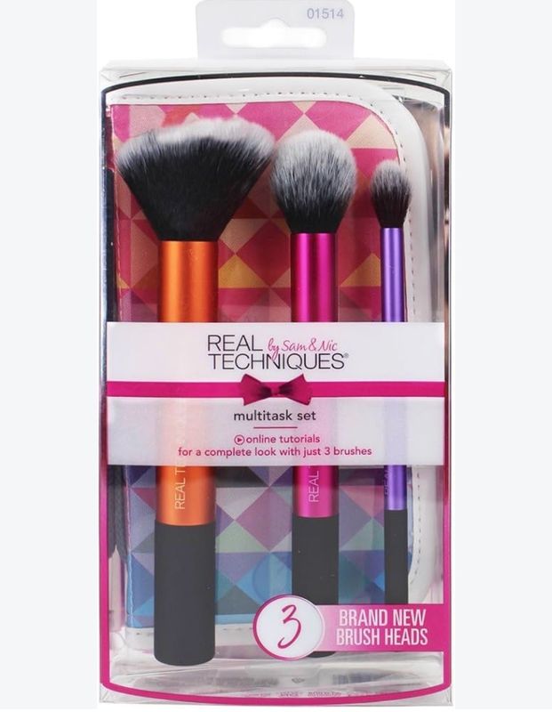 Real Techniques Limited Edition • Multi Task Brush Set Duo Fiber Collection Limited Edition • Brush Make-up 4Pcs Set •