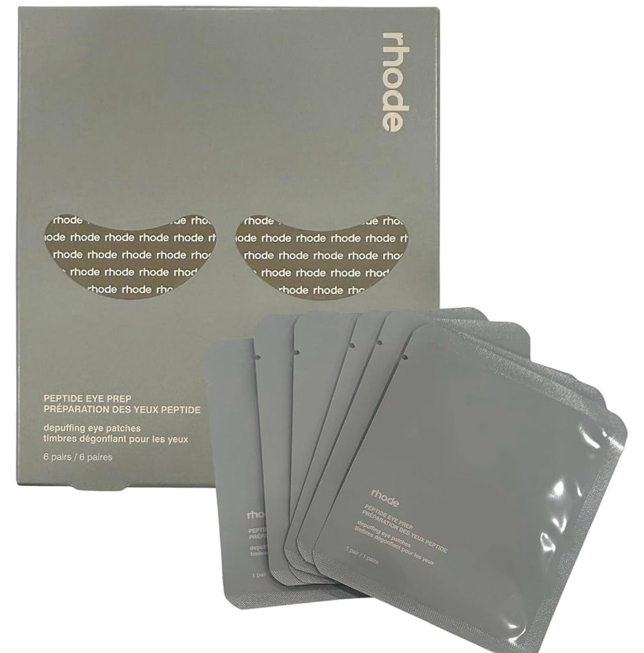 Rhode Peptide Eye Prep Depuffing Eye Patches • 1 Box / 6 Pairs •