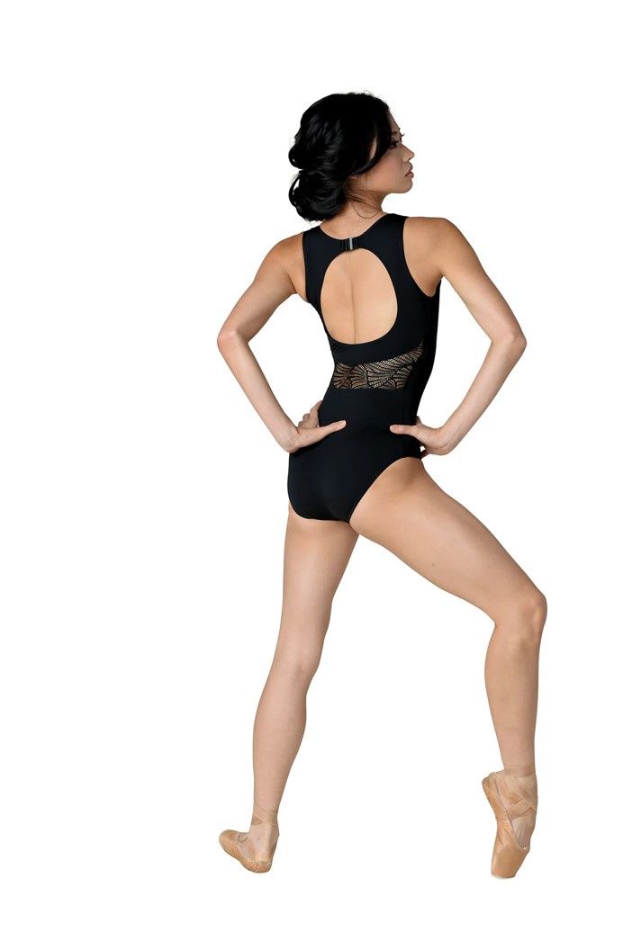 Adult Samira Open Back Lace Leotard, Color: Black, Size: P