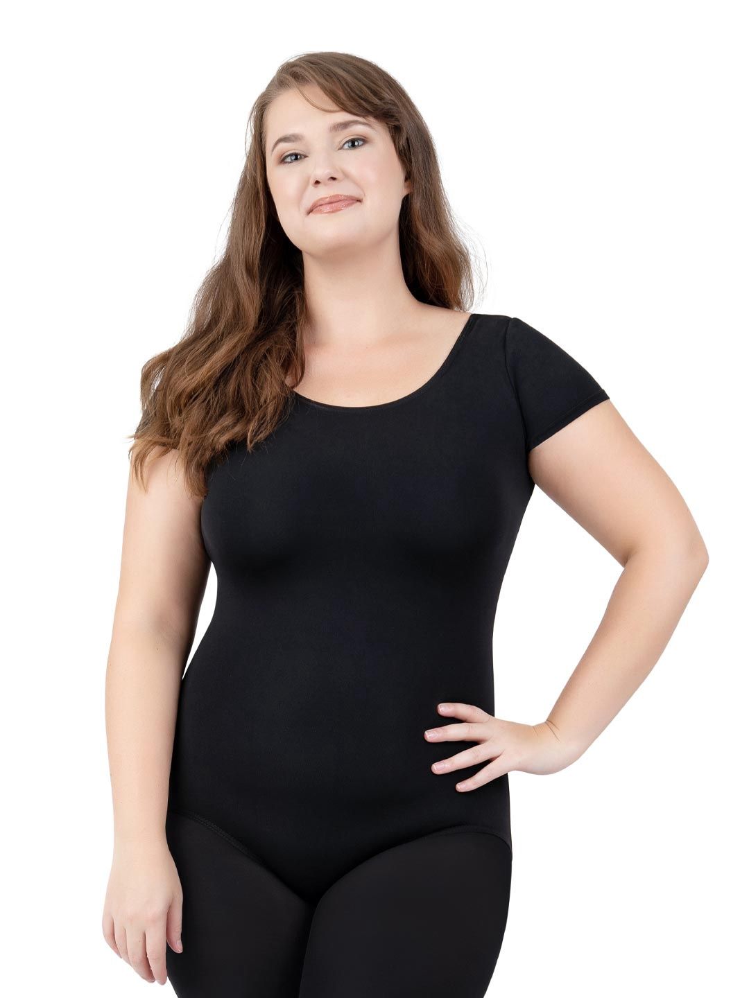 Capezio Short Sleeve Leotard - Adult, Color: Black, Size: XSA