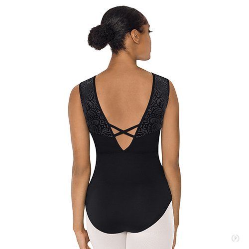 Womens Velvet Couture V Back Leotard, Color: Black, Size: XSA