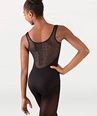 Body Wrappers Open Mesh Tank Leotard - Womans, Color: Black, Size: XSA
