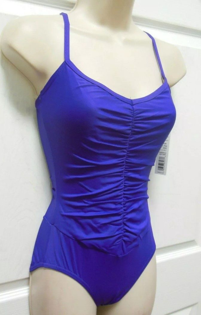 Shirred Front Camisole Leotard Ladies - Womans, Color: Violet, Size: XSA