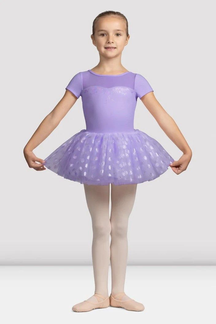 Girls Mirella Glow Girl Cap Sleeve Tutu Dress, Color: Lilac, Size: 2-4