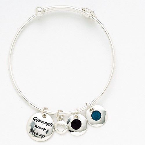 Charm Bracelet &quot;Gymnasts Never Give Up&quot;