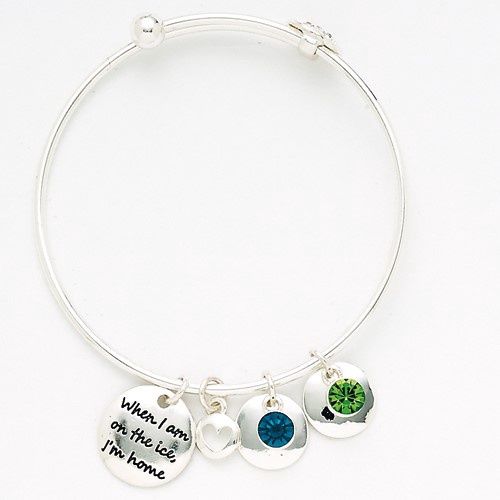 Charm Bracelet &quot;When I Am On The Ice, I&#39;m Home&quot;