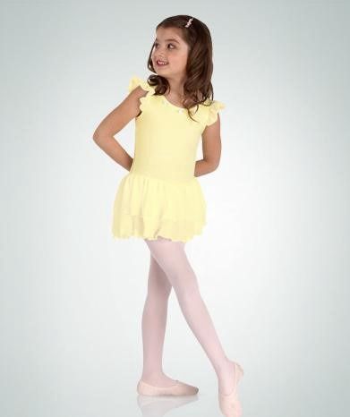 Flutter Sleeve Dress, Color: Lemon, Size: 2-3
