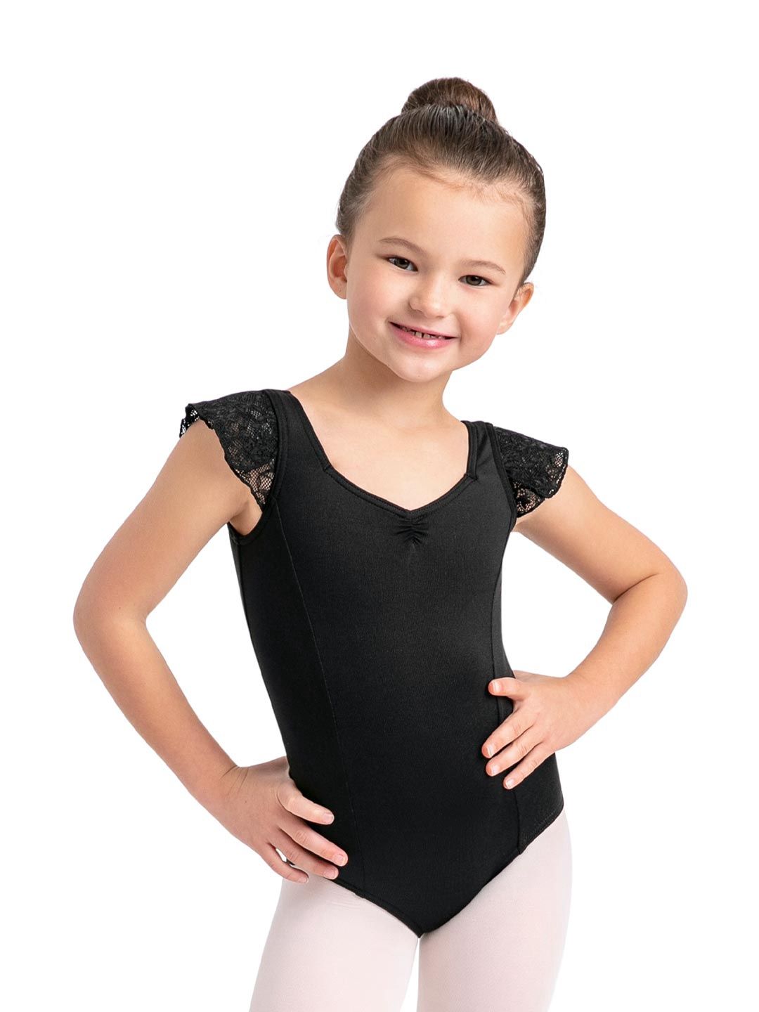 Flutter Sleeve Princess Leotard - Girls, Color: Black, Size: TOT