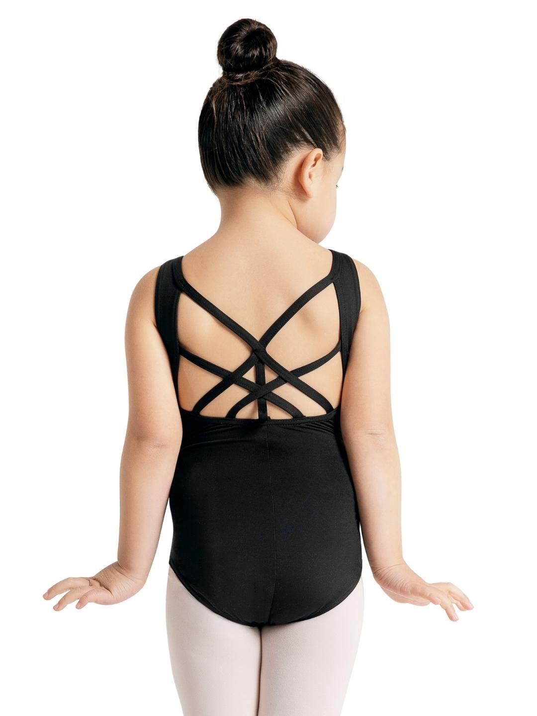 Studio Collection Strappy Back Tank Leotard - Girls, Color: Black, Size: MC