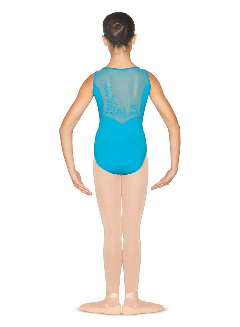 BLOCH Girls - Mesh Back Tank Leotard, Color: Turquoise, Size: 2-4
