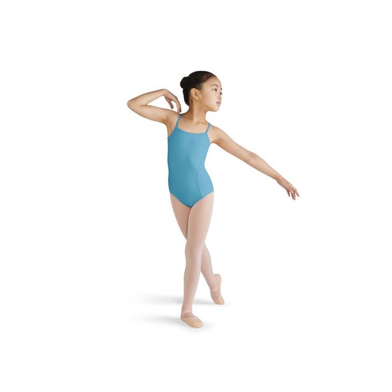 Girls - Embroidered Floral Mesh Camisole Leotard