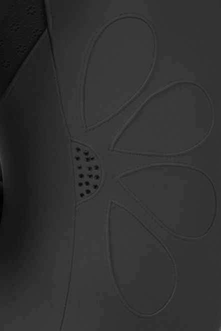BLOCH Girls - Flower Motif Daisy Mesh Cami Leotard, Color: Black, Size: 2-4