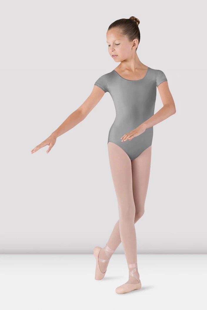 Girls Dujour Cap Sleeve Leotard, Color: Grey, Size: 2-4