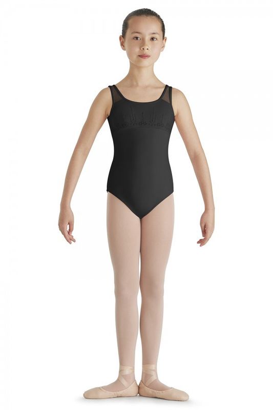 BLOCH Girls - Heart Embroidered Mesh Tank Leotard
