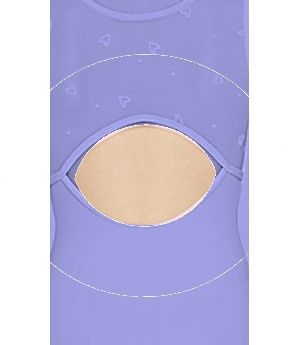 Girls - Gathered Front Heart Flock Open Back Tank Leotard, Color: Lilac, Size: 2-4