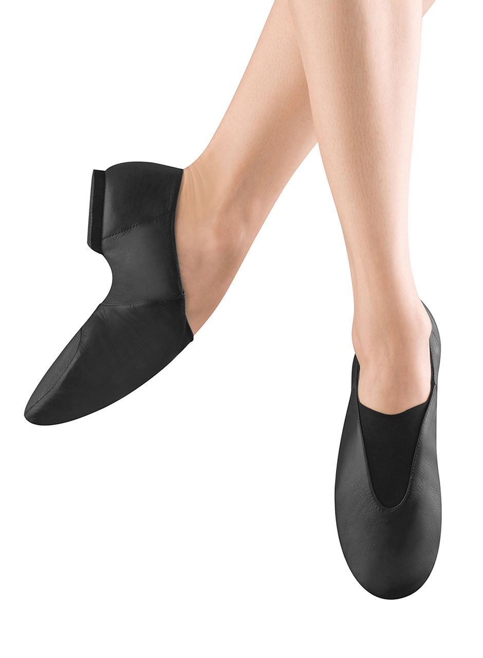 BLOCH Ladies Super Jazz Slip On Jazz Shoes, Color: Black, Size: 4, Width: M