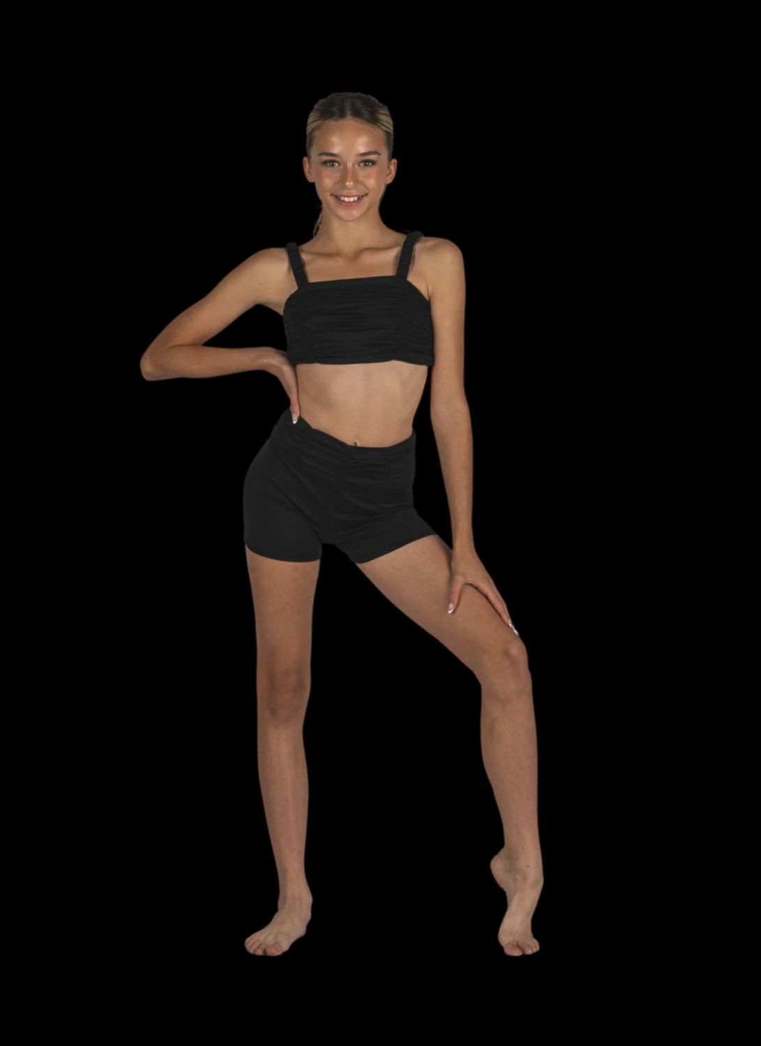 Sassy Scrunch Short, Color: Black, Size: 4-6