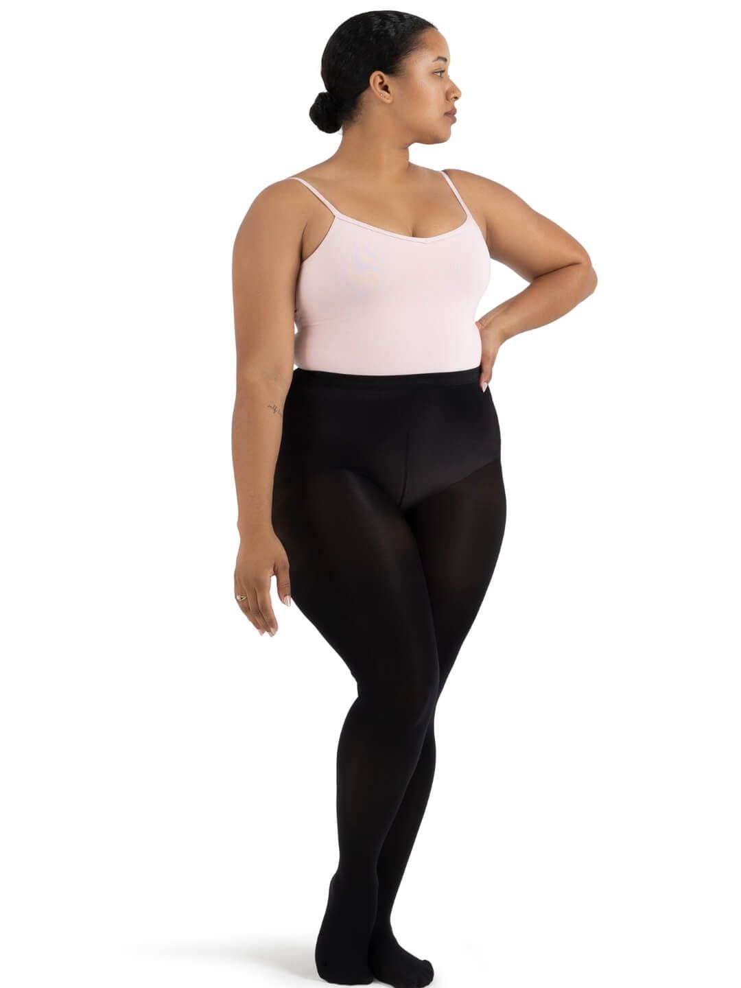 Ultra Hold Plus Size Footed Tight, Color: Black, Size: 1X