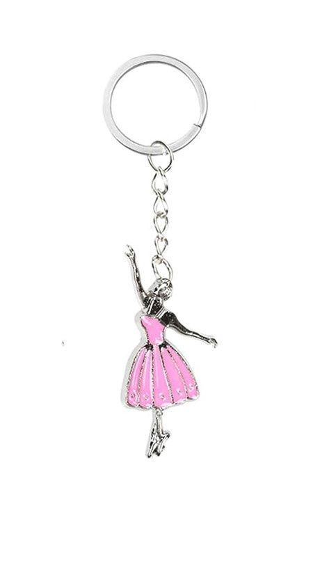 Small Pink Arabesque Dancer Keychain