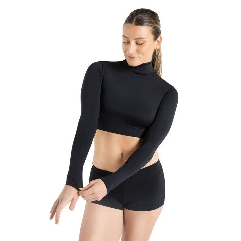 Turtleneck Longsleeve Top, Color: Black, Size: XSA