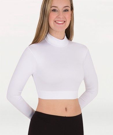 Microtech Long Sleeve Turtleneck Crop Top - Girls