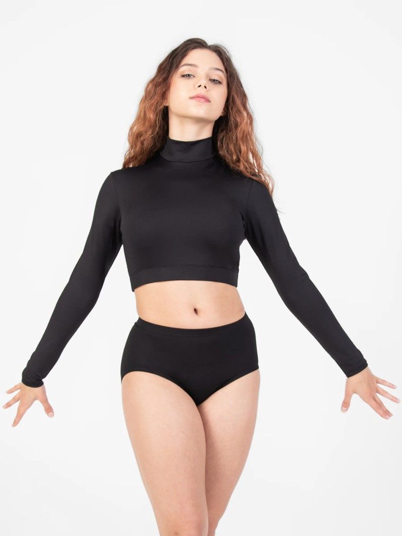 ProWear Longsleeve Turtleneck Midriff Pullover, Color: Black, Size: SA
