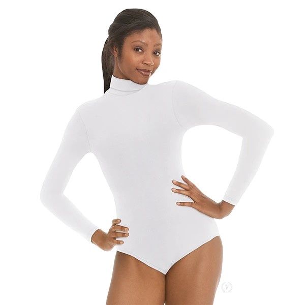 Womens Microfiber Zipper Back Mock Neck Leotard