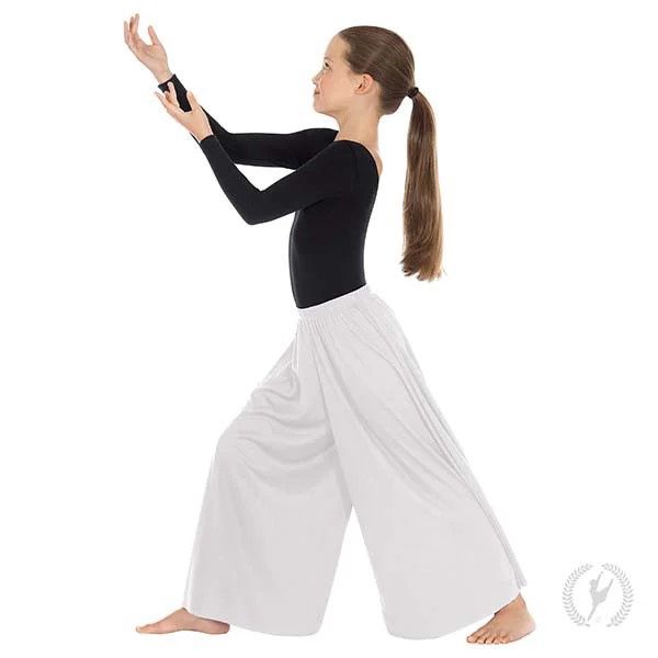 Youth Palazzo Pants, Color: White, Size: S/M