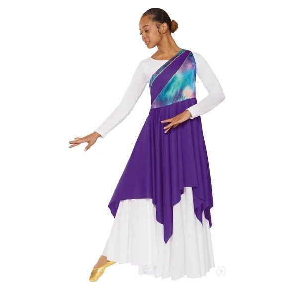 Womens Iridescent Asymmetrical Tunic