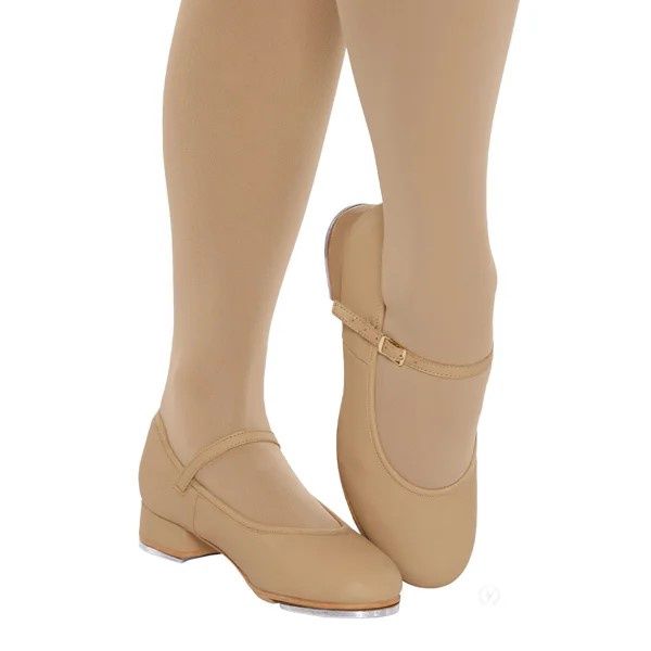 Eurotard Womens Flap Buckle Tap Shoe, Color: Tan, Size: 4, Width: M