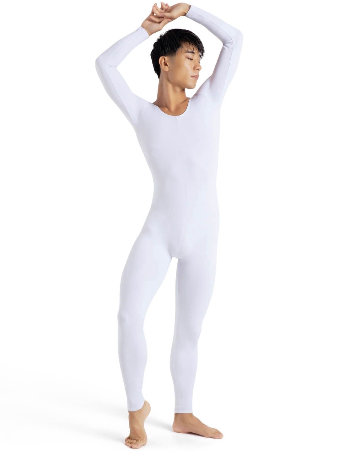 Team Basics Long Sleeve Unitard, Color: White, Size: SA
