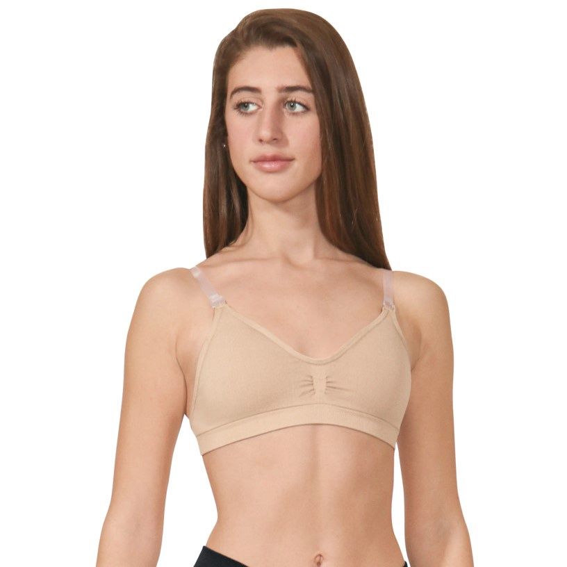 Seamless Padded Wide Band Bra, Color: Nude, Size: SA