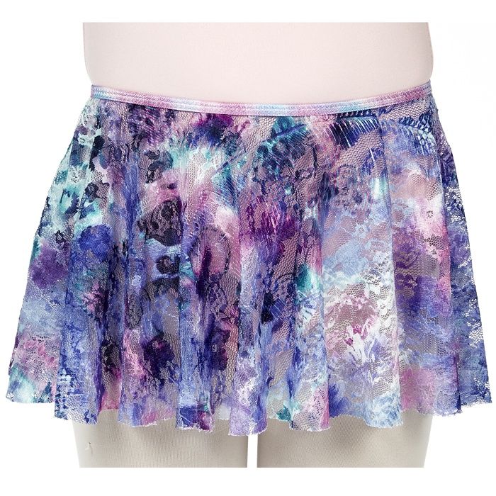 Lace Feather Dyed Pull-on Skirt Girls