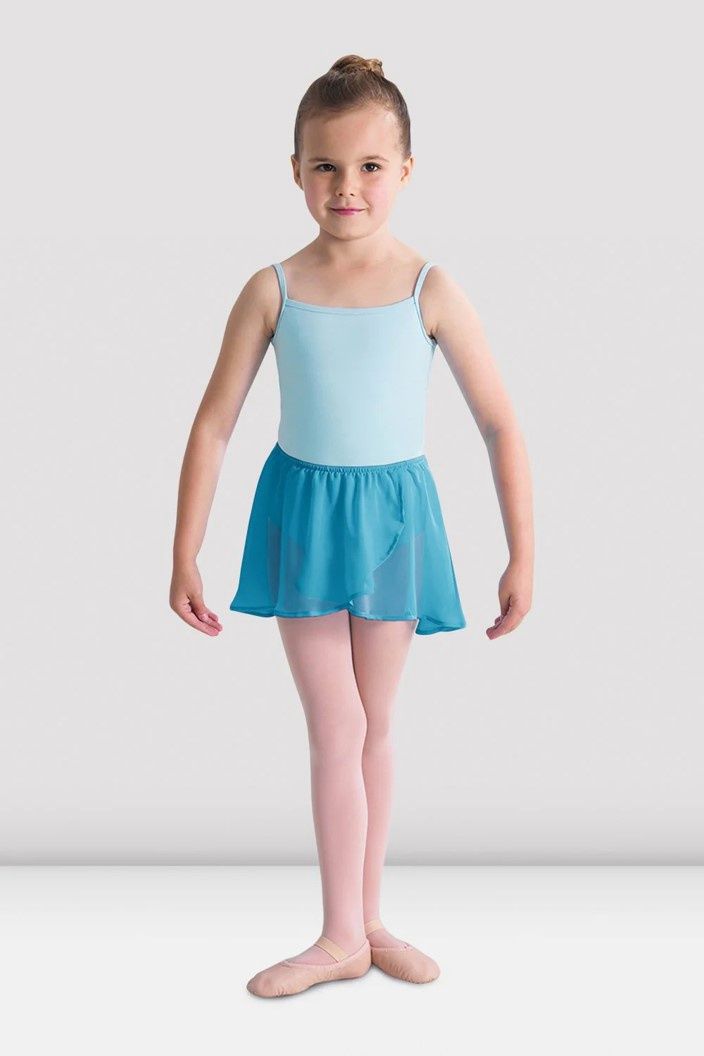 Girls Barre Stretch Waist Ballet Skirt, Color: Turquoise, Size: 12-14