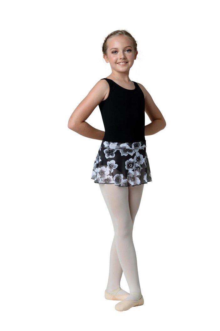 Kids Floral Printed Skirts, Color: Black, Size: T/S