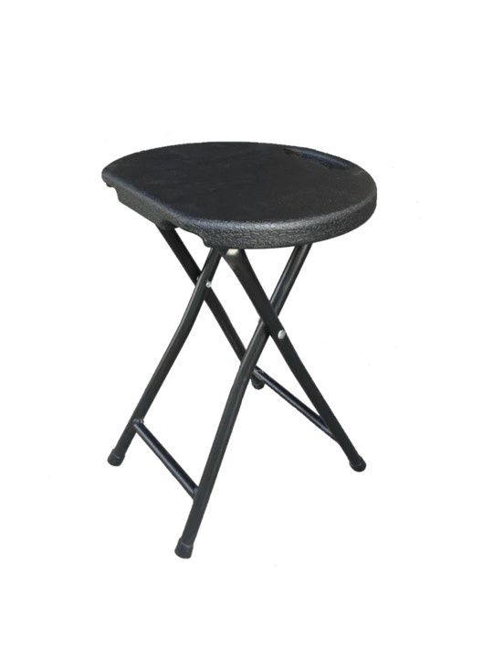 Black Super Sturdy Folding Stool