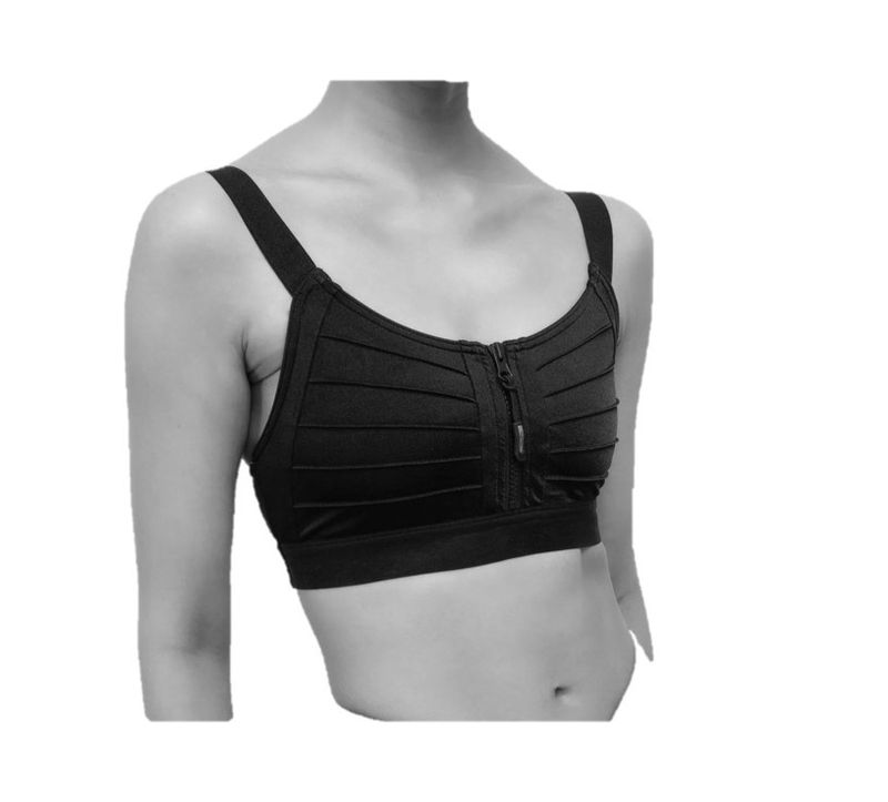 Zip Bra Top, Color: Black, Size: LA