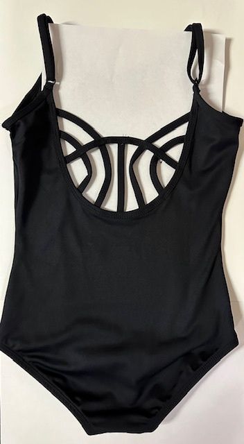 Strappy Back Cami Leotard-Girls, Color: Black, Size: 8-10