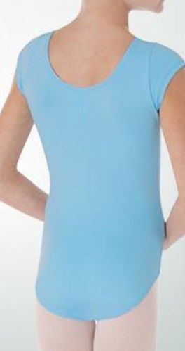 Cotton Short Sleeve Leotard - Girls, Color: Lt Blue, Size: 6X-7
