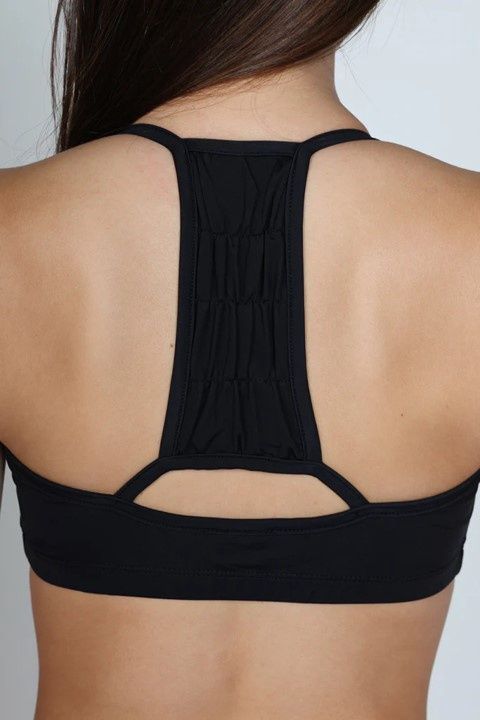 T-Back Bra Top - Girls, Color: Black, Size: LC