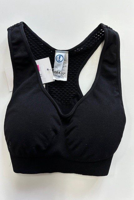 Mesh Back Sports Bra w/ Removeable Cups - Girls, Color: Black, Size: ONE