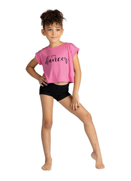 Heart Script Dance T-Shirt, Color: Pink, Size: 4-6