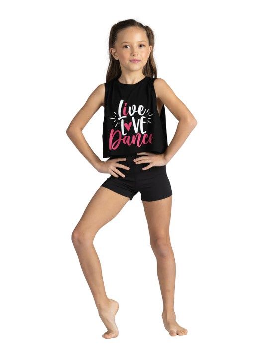 Kids &quot;Live, Love, Dance&quot; Tank, Color: Black/Magenta, Size: 4-6