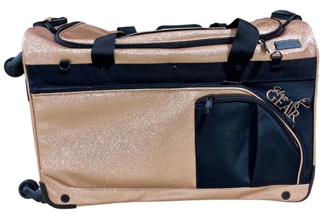STANDARD Glam&#39;r Gear Mobile Changing Station Dance Duffel Bag with Built-In uHide Rack, Color: Rose Gold