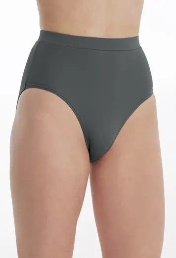 Balera Natural Waist High Leg Brief, Color: Grey, Size: SA