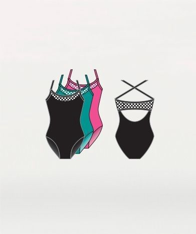 Mesh Insert Cami Leotard - Womans, Color: Burgandy, Size: 2XL