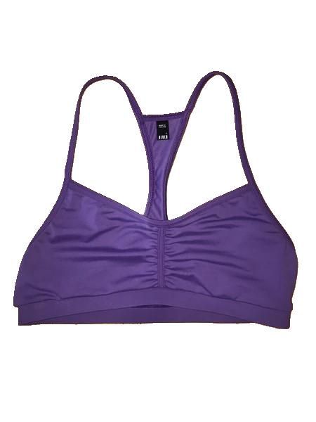 BLOCH Gathered Front Bra Top, Color: Purple, Size: LA