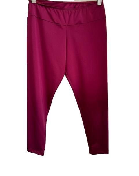 Adult Capri Legging, Color: Burgandy, Size: SA